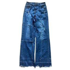 Lucky and Blessed Mid-Rise Wide Leg Long Jeans size 8